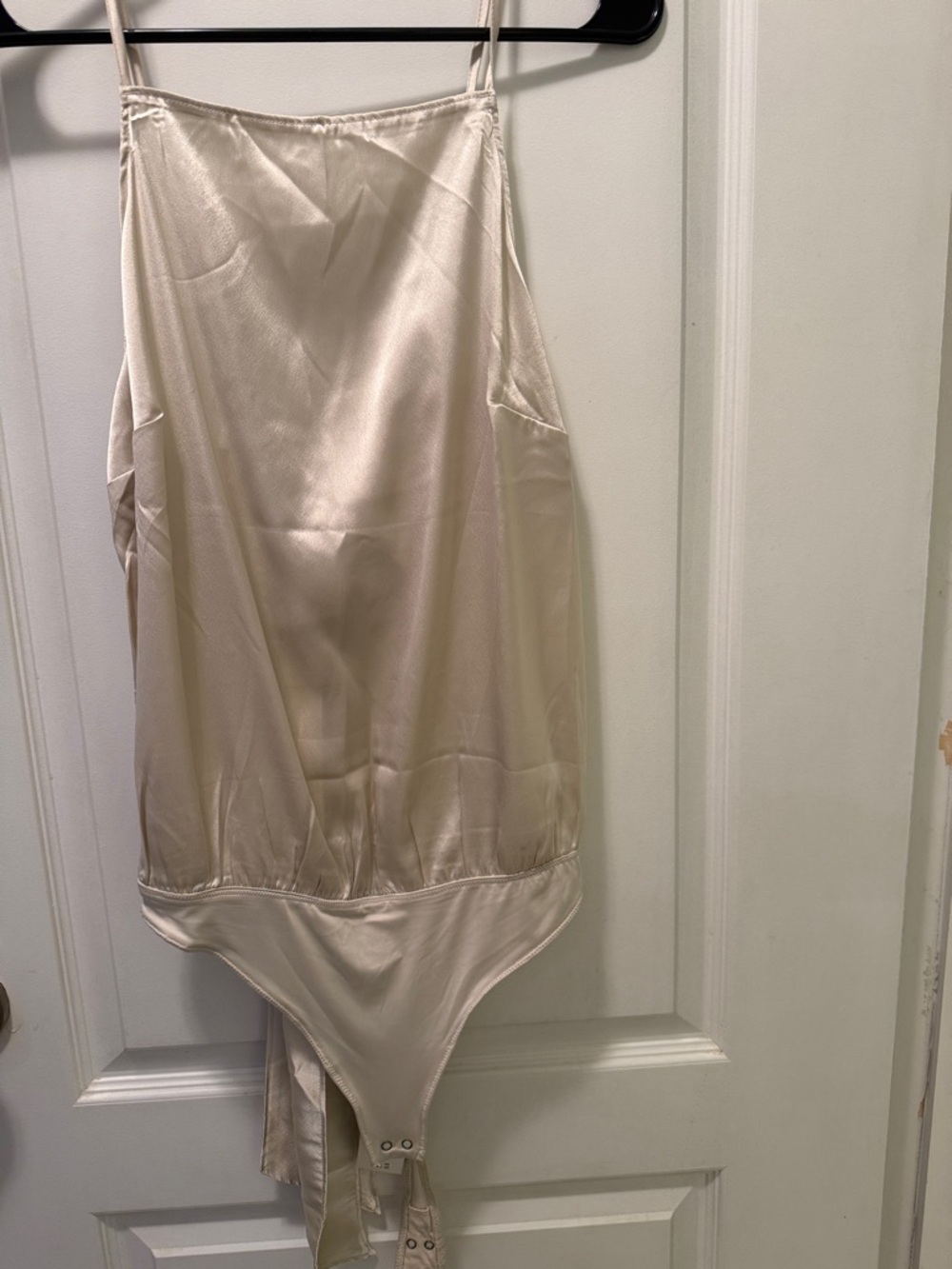Abercrombie & Fitch Satin Ivory/Beige Bodysuit